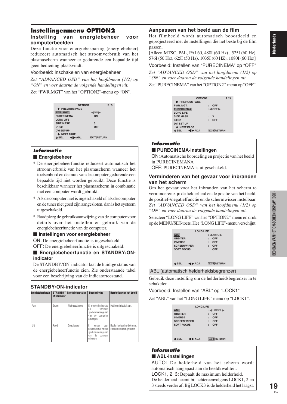 Instellingenmenu option2 | Pioneer PDP-42MVE1 User Manual | Page 245 / 259