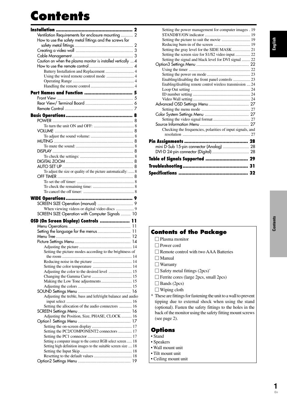 Pioneer PDP-42MVE1 User Manual | Page 6 / 259
