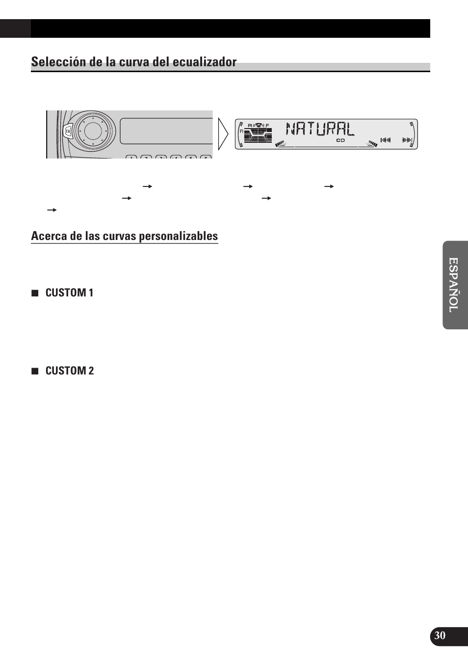 Selección de la curva del ecualizador, Acerca de las curvas personalizables | Pioneer DEH-P33 User Manual | Page 119 / 136