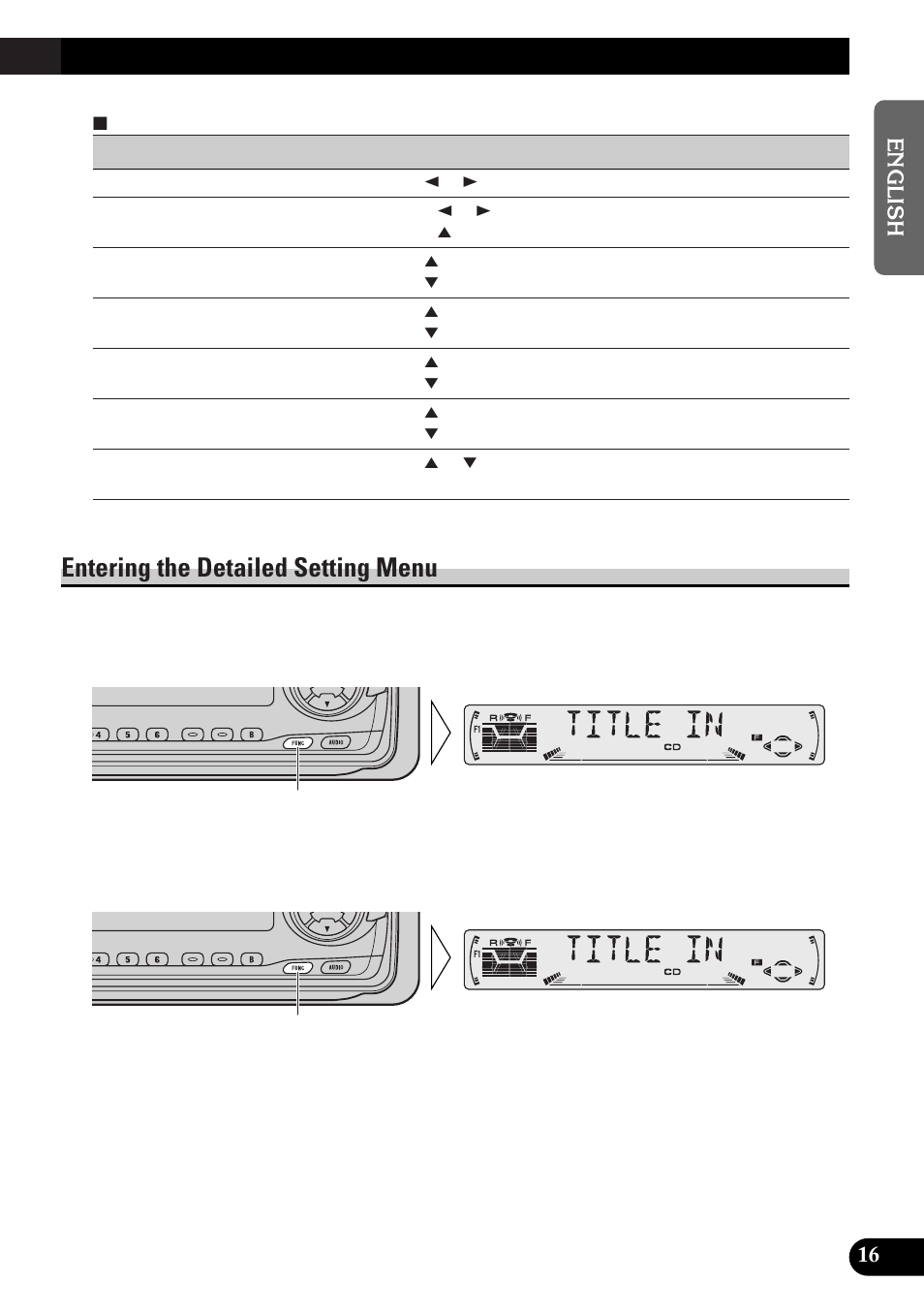 Entering the detailed setting menu | Pioneer DEH-P33 User Manual | Page 17 / 136