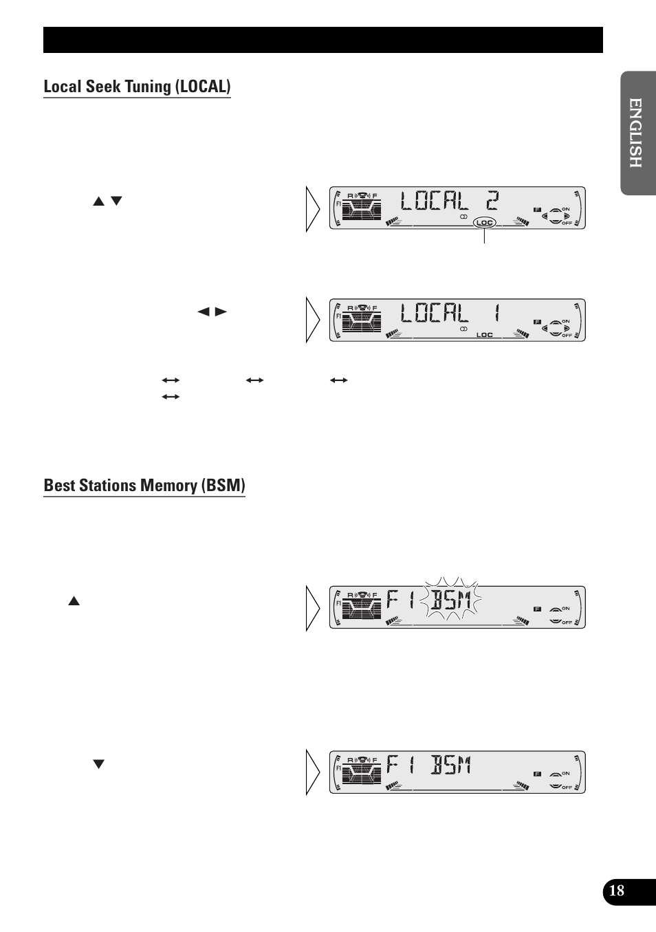 Tuner operation, Local seek tuning (local) | Pioneer DEH-P33 User Manual | Page 19 / 136