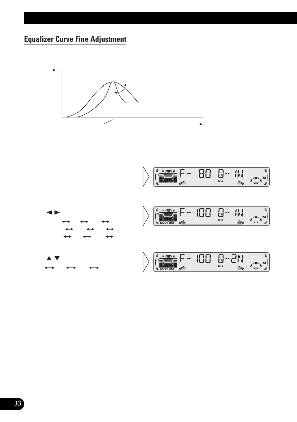 Audio adjustment, Equalizer curve fine adjustment | Pioneer DEH-P33 User Manual | Page 34 / 136