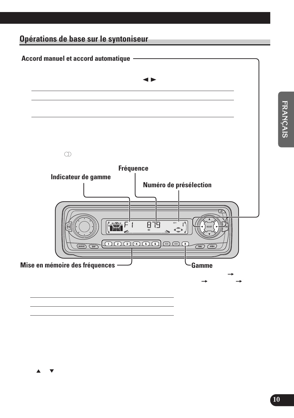 Opérations de base sur le syntoniseur | Pioneer DEH-P33 User Manual | Page 55 / 136