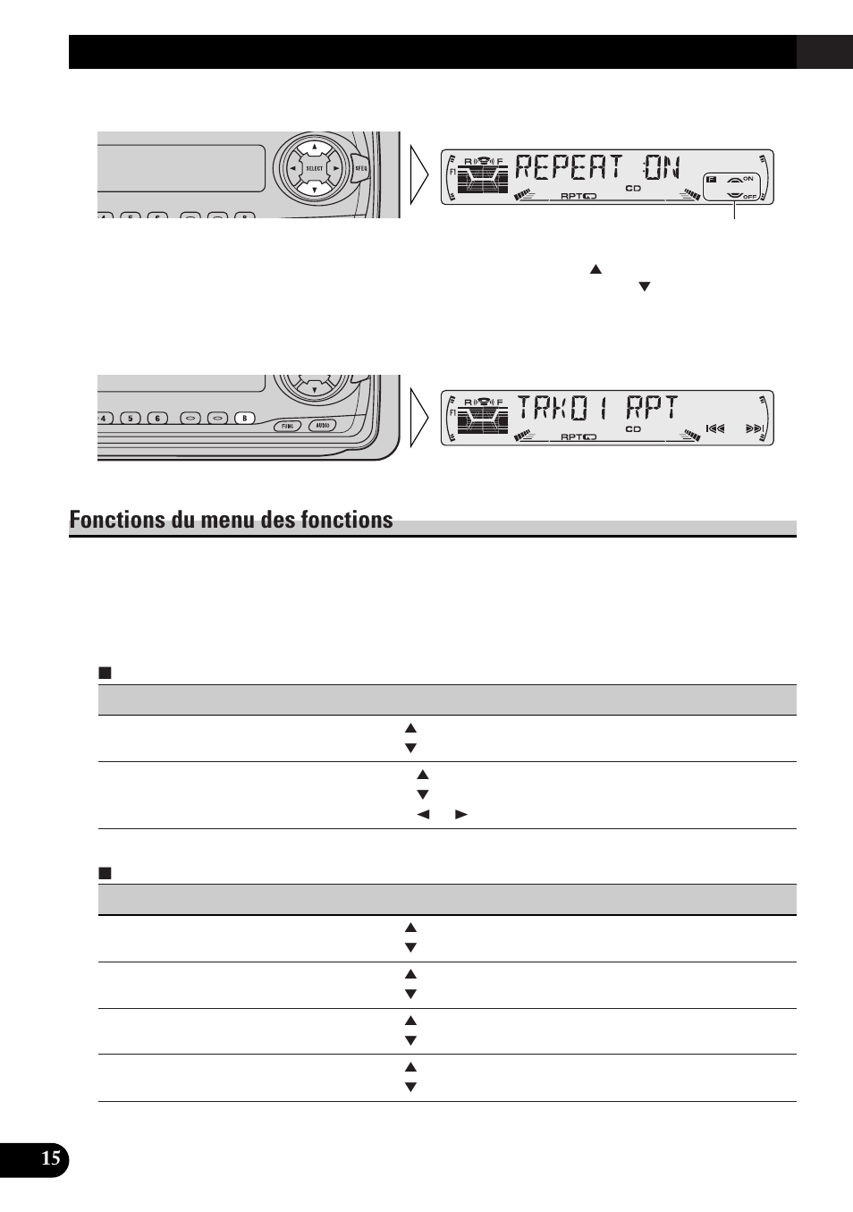 Opérations de base, Fonctions du menu des fonctions | Pioneer DEH-P33 User Manual | Page 60 / 136