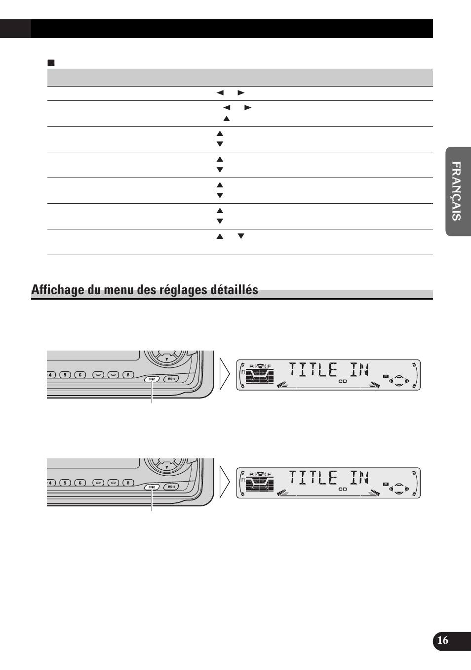 Affichage du menu des réglages détaillés | Pioneer DEH-P33 User Manual | Page 61 / 136