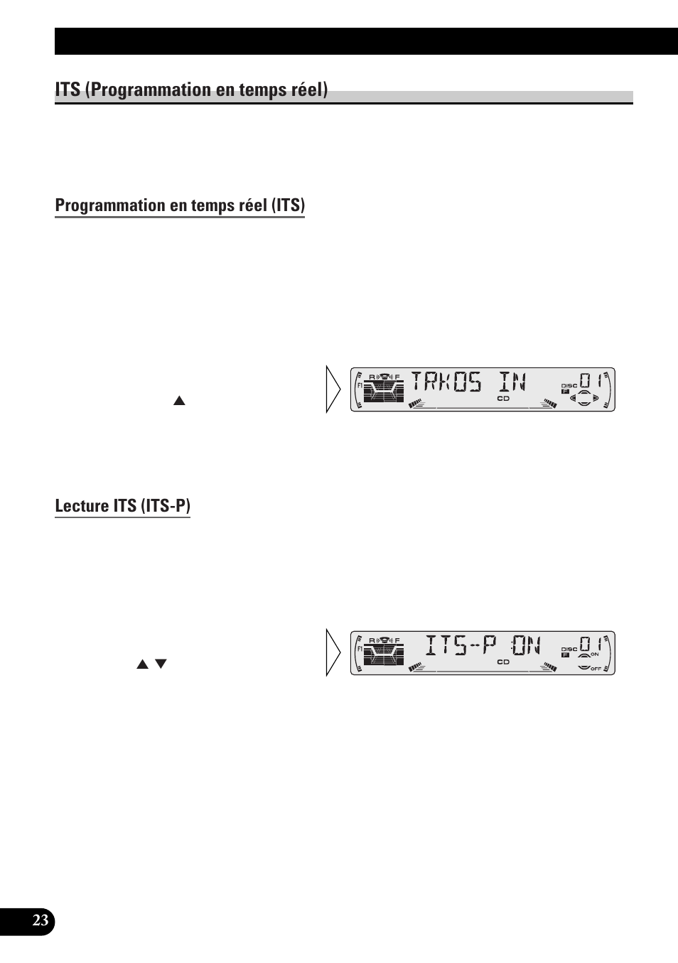 Its (programmation en temps réel), Programmation en temps réel (its), Lecture its (its-p) | Pour effacer un numéro de plage musicale, Pour effacer un numéro de disque, Utilisation des lecteurs de cd à chargeur | Pioneer DEH-P33 User Manual | Page 68 / 136