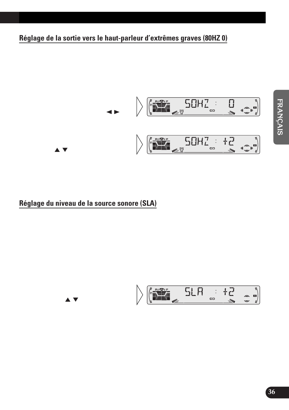 Réglage du niveau de la source sonore (sla) | Pioneer DEH-P33 User Manual | Page 81 / 136