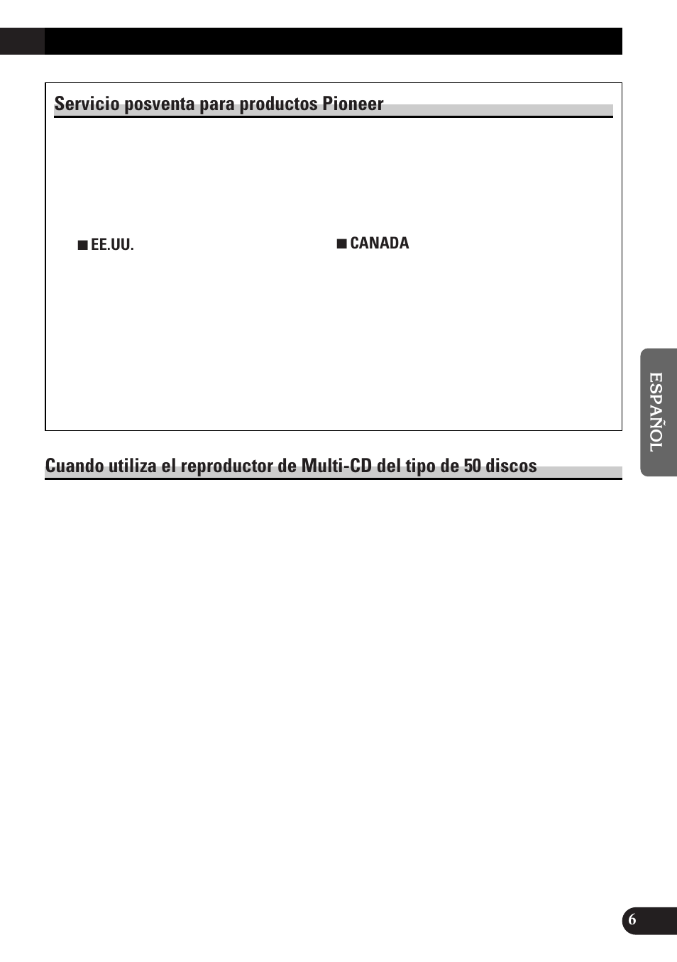 Servicio posventa para productos pioneer | Pioneer DEH-P33 User Manual | Page 95 / 136