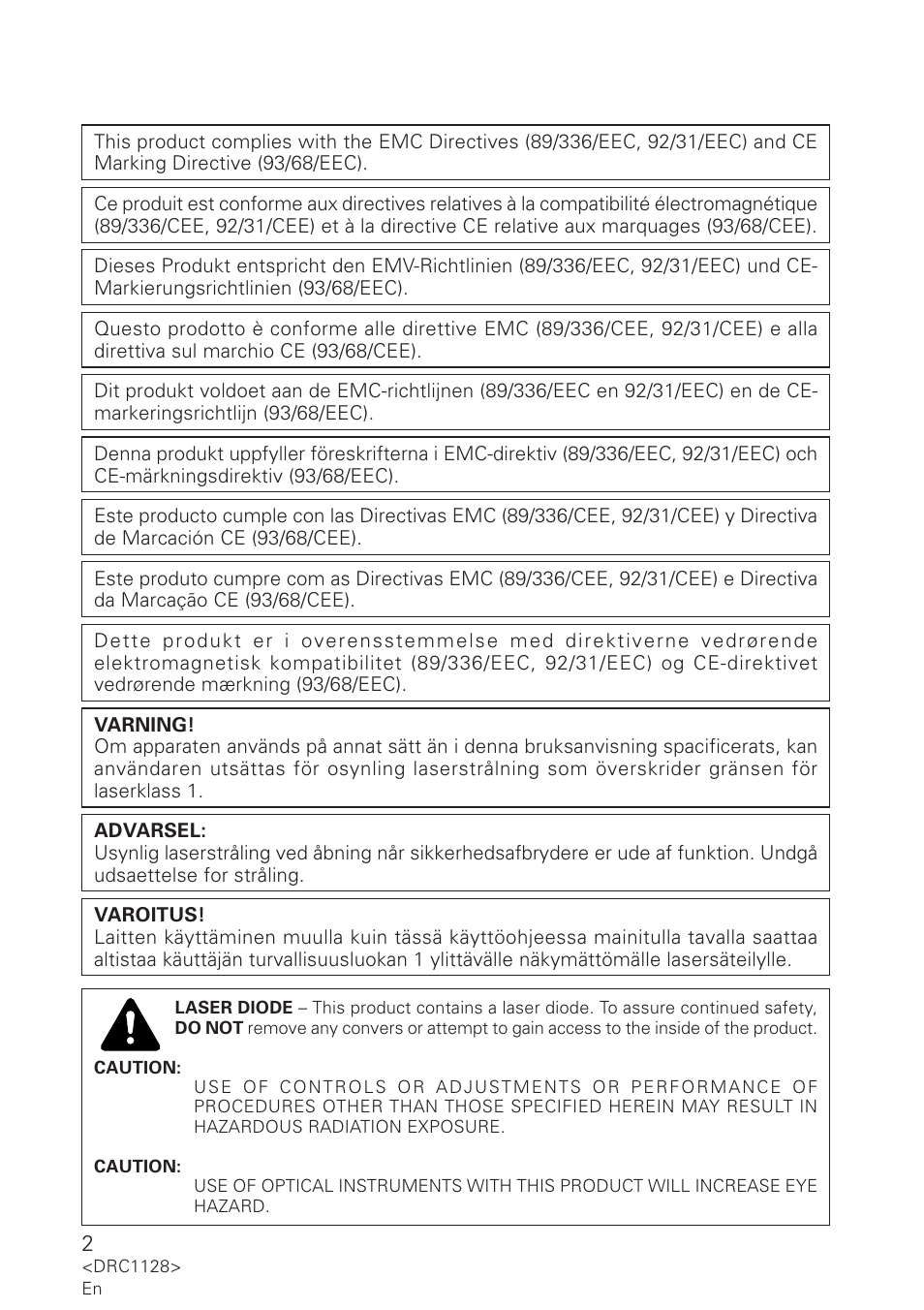 Pioneer DR-R102 User Manual | Page 2 / 32