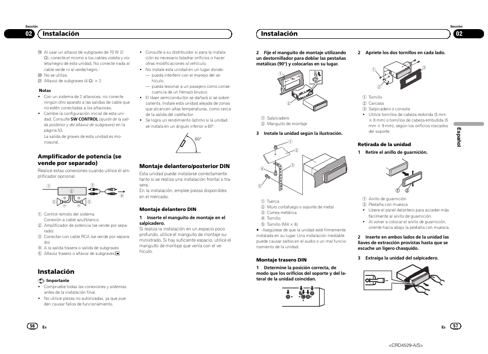 Instalación, 02 instalación | Pioneer DEH-23UB User Manual | Page 29 / 36