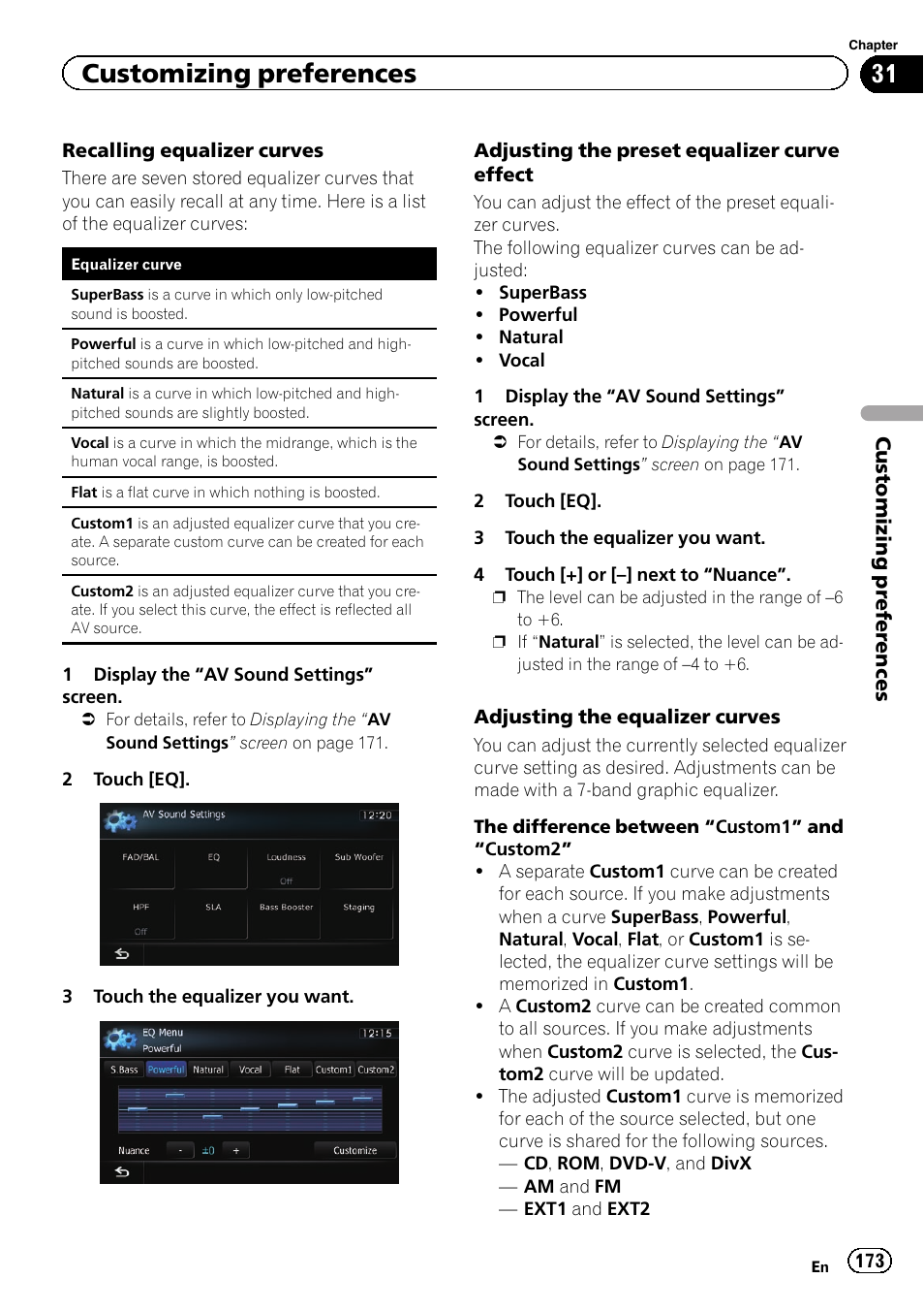 Customizing preferences | Pioneer AVIC-Z120BT User Manual | Page 173 / 228