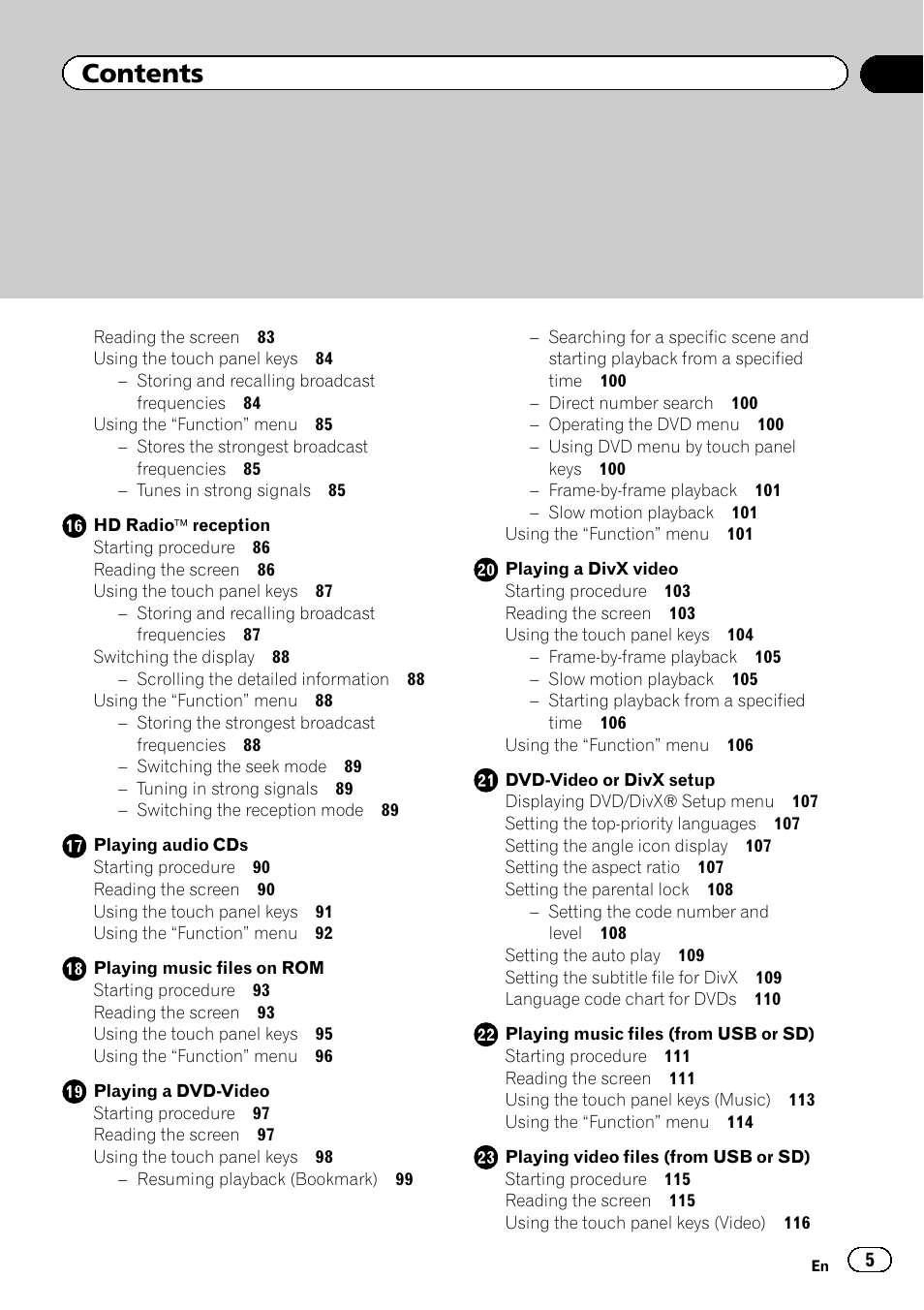 Pioneer AVIC-Z120BT User Manual | Page 5 / 228