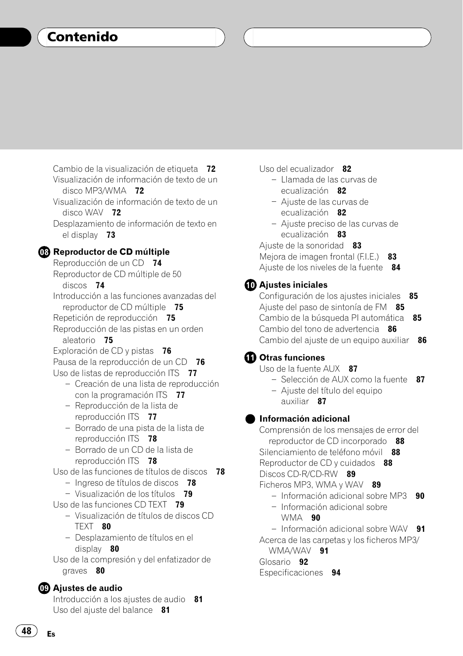 Pioneer DEH-P3600MP User Manual | Page 48 / 96