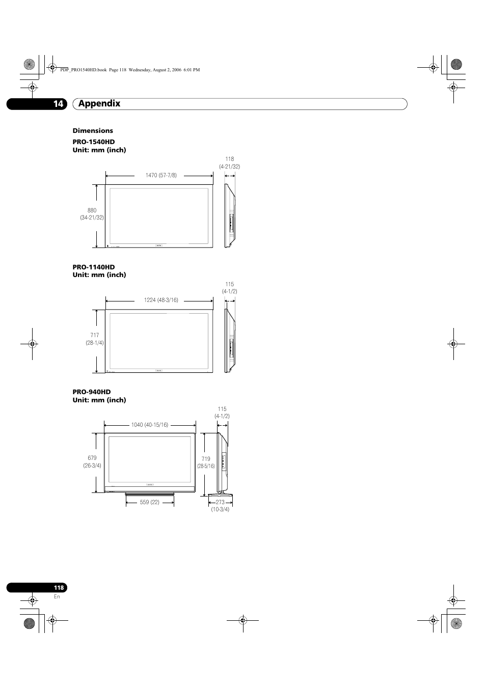 Appendix 14 | Pioneer PRO-940HD User Manual | Page 118 / 120