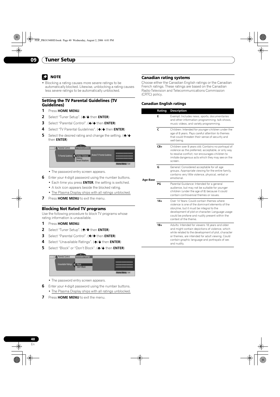 Tuner setup 09 | Pioneer PRO-940HD User Manual | Page 40 / 120
