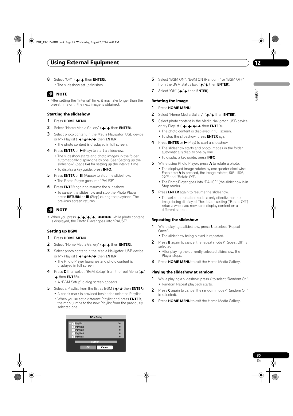 Using external equipment 12 | Pioneer PRO-940HD User Manual | Page 85 / 120