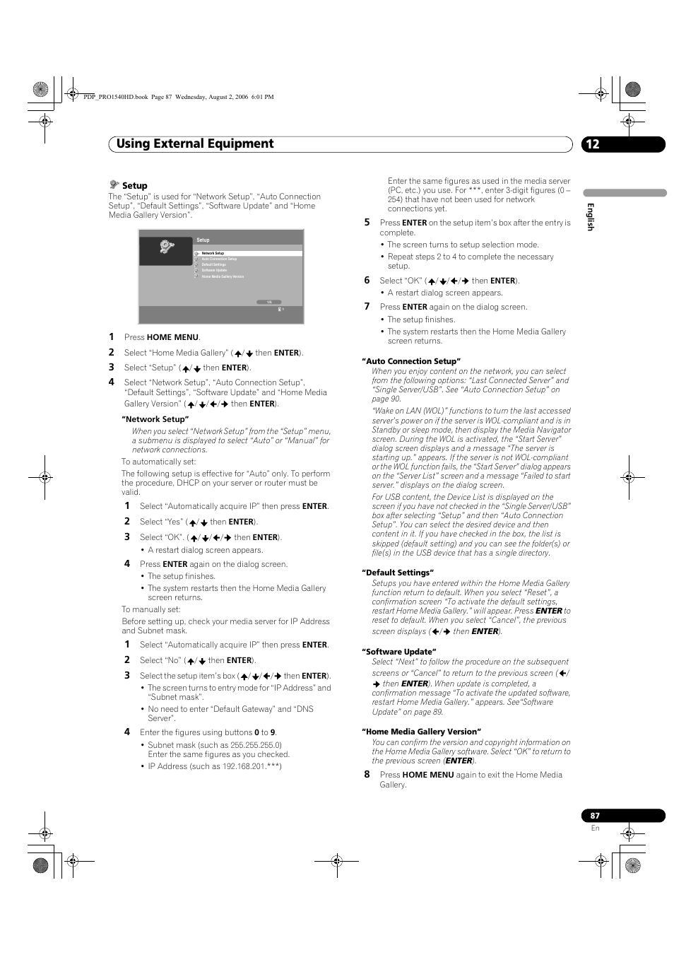 Using external equipment 12 | Pioneer PRO-940HD User Manual | Page 87 / 120