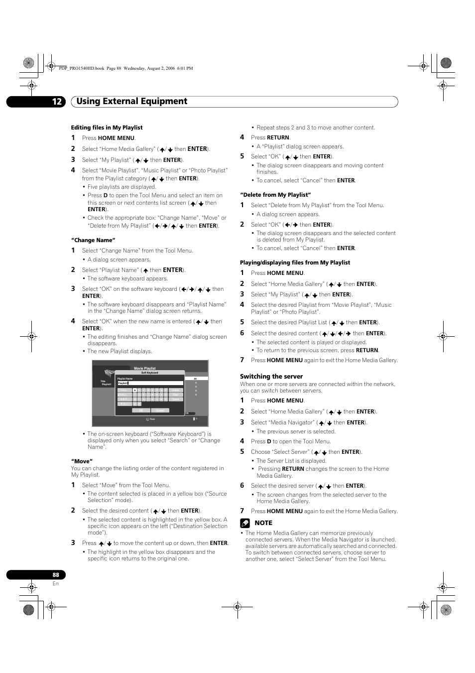 Using external equipment 12 | Pioneer PRO-940HD User Manual | Page 88 / 120