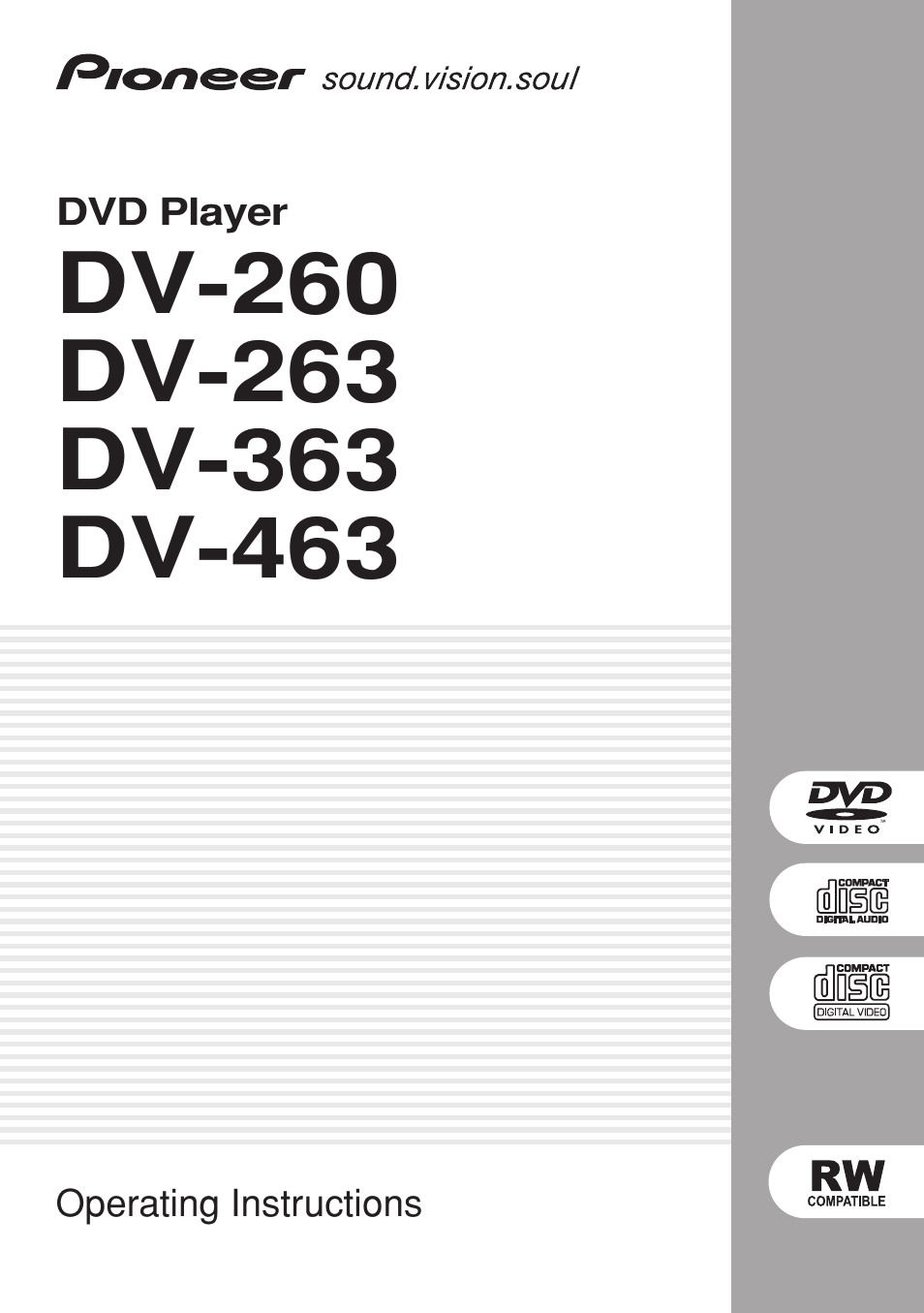Pioneer DV-260 User Manual | 68 pages