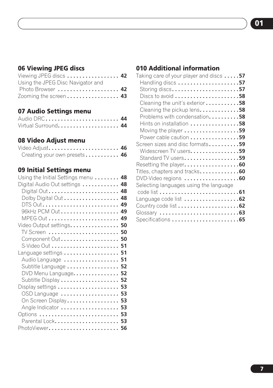 Pioneer DV-260 User Manual | Page 7 / 68