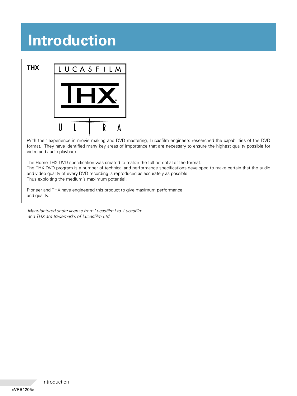 Introduction | Pioneer DV-05 User Manual | Page 10 / 62