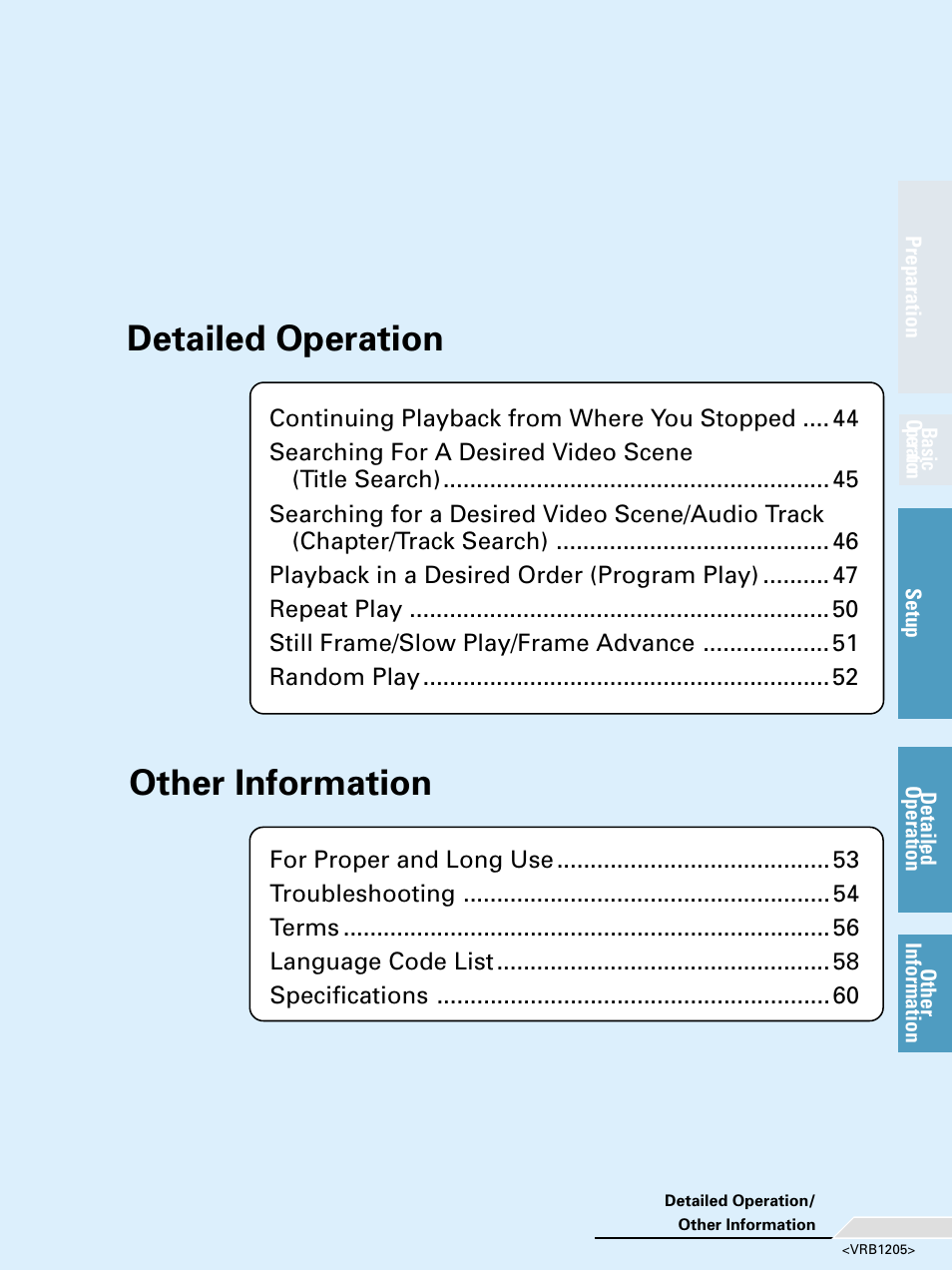Other information, Detailed operation | Pioneer DV-05 User Manual | Page 43 / 62