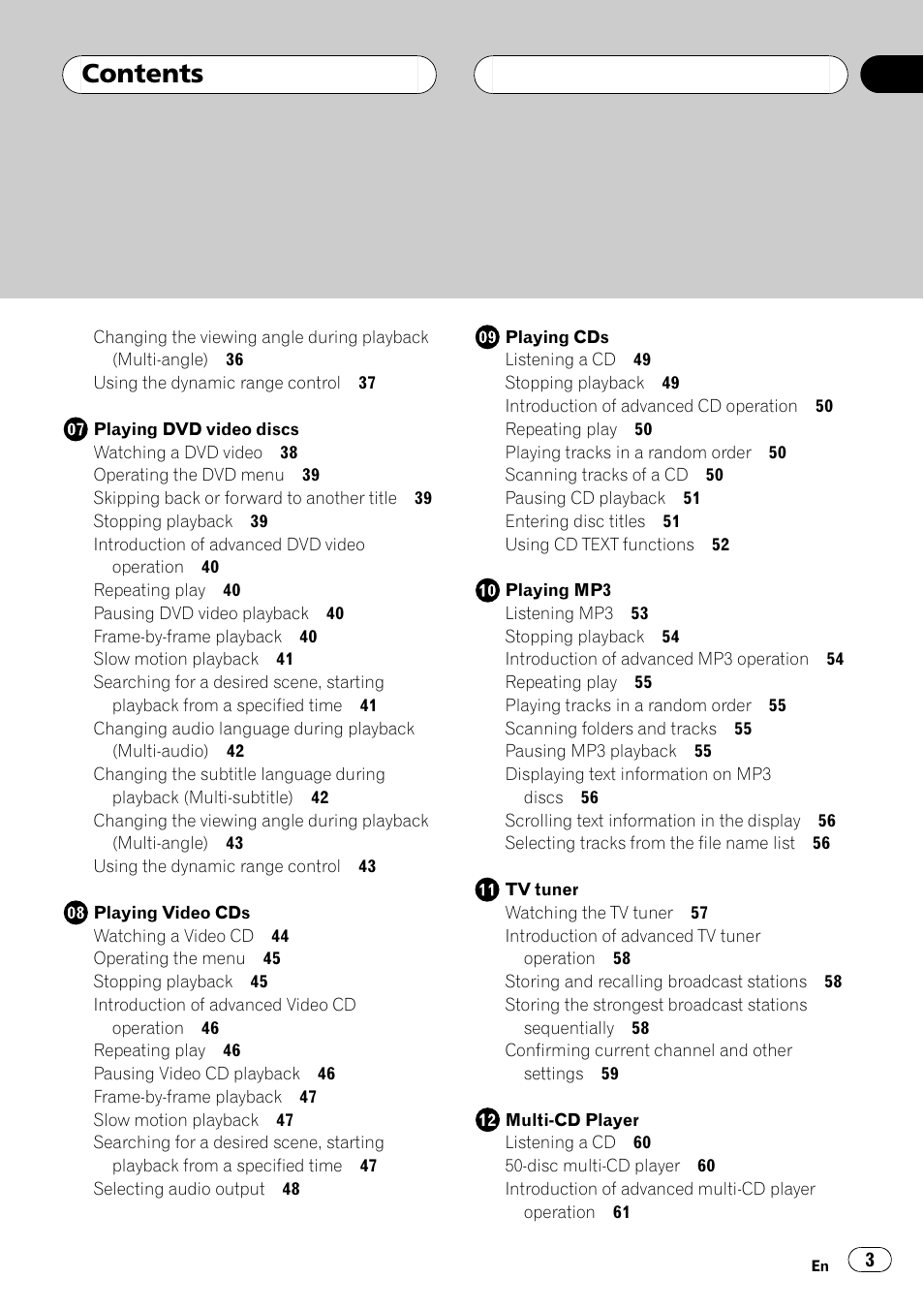 Pioneer AVH-P7500DVD User Manual | Page 3 / 112