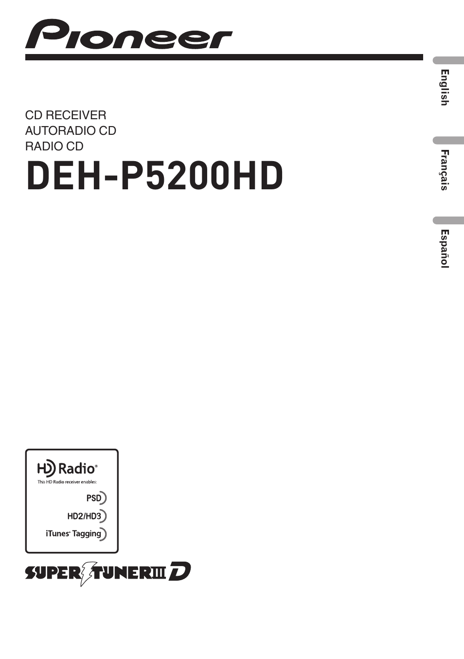 Pioneer SUPERTUNERD DEH-P5200HD User Manual | 88 pages