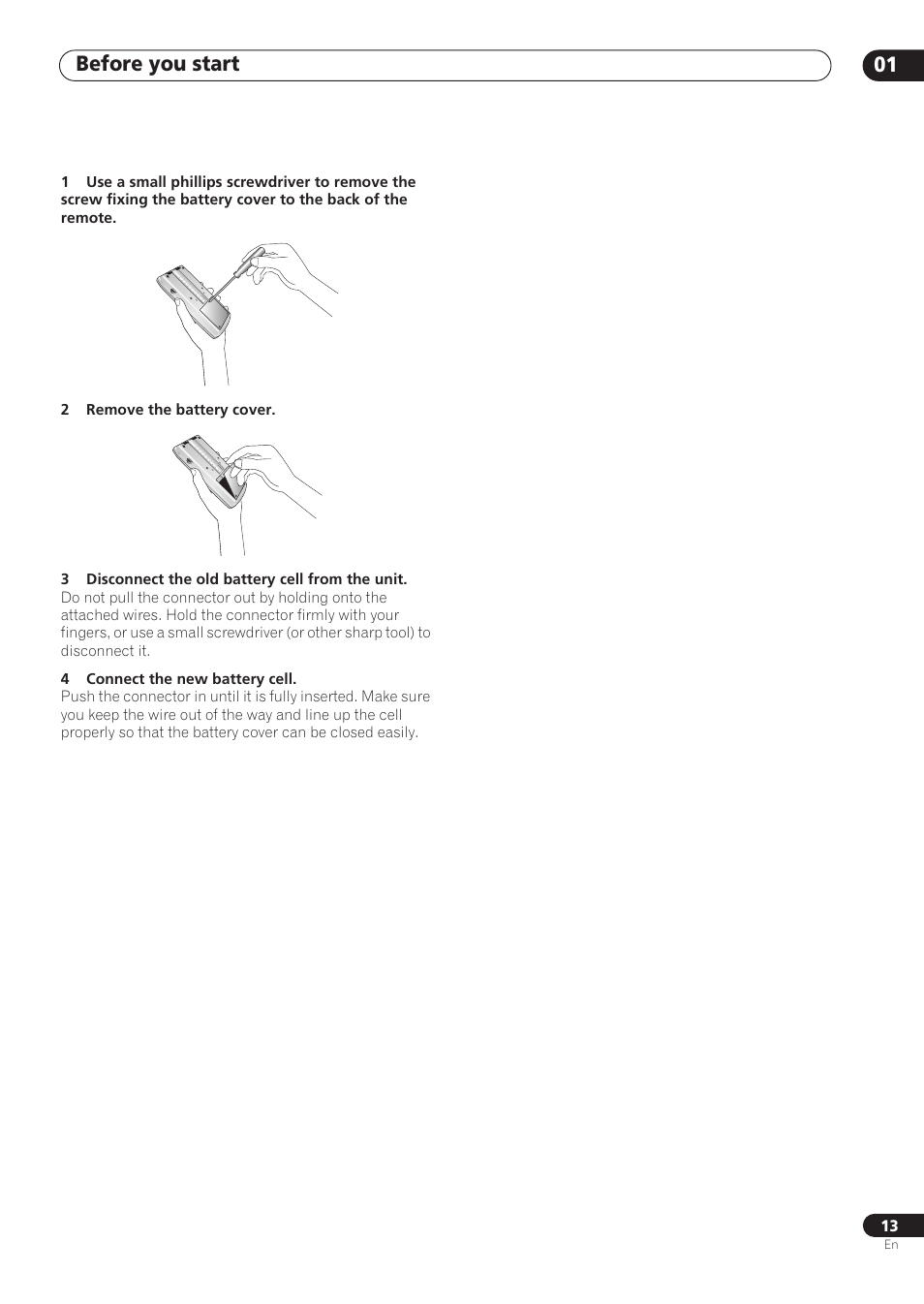 Before you start 01 | Pioneer VSX-59TXi User Manual | Page 13 / 112