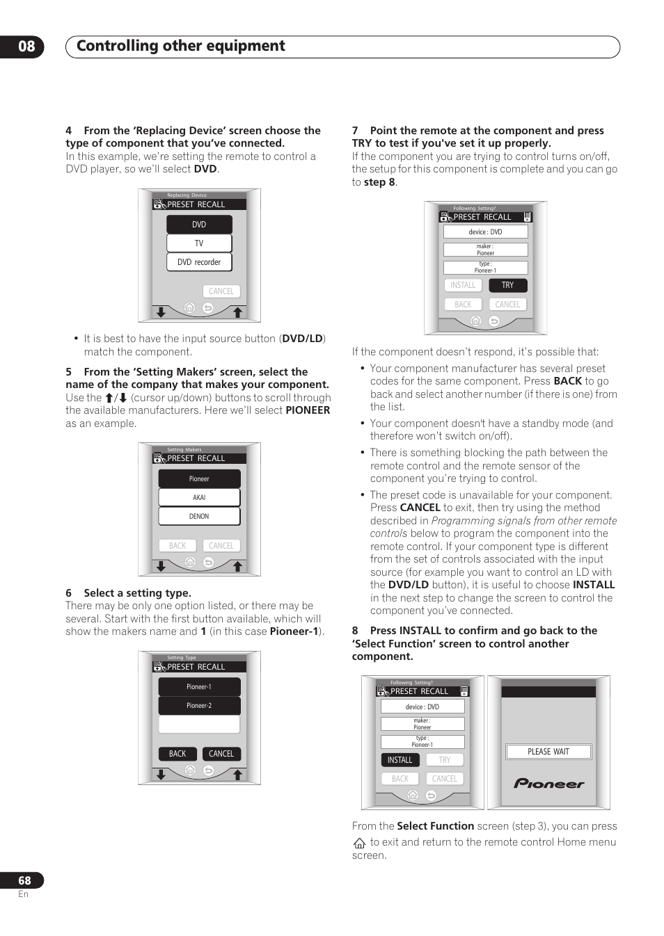 Controlling other equipment 08 | Pioneer VSX-59TXi User Manual | Page 68 / 112