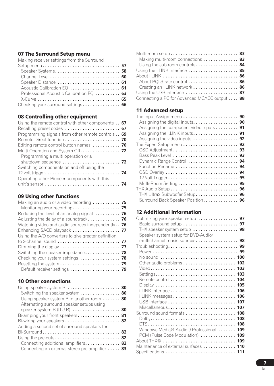 Pioneer VSX-59TXi User Manual | Page 7 / 112