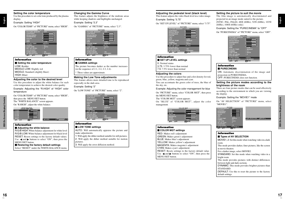 Pioneer Elite PureVision PRO 1410HD User Manual | Page 12 / 19