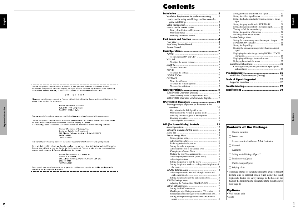 Pioneer Elite PureVision PRO 1410HD User Manual | Page 4 / 19