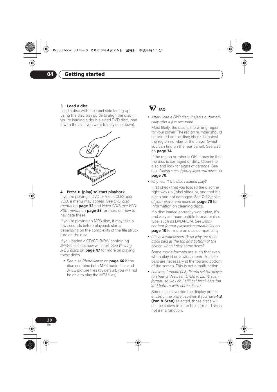 Getting started 04 | Pioneer DV-667A-S User Manual | Page 30 / 88