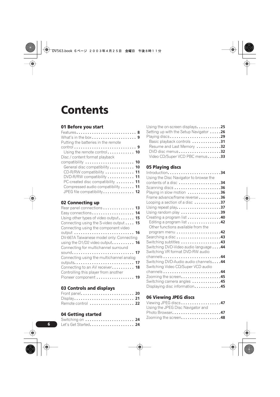 Pioneer DV-667A-S User Manual | Page 6 / 88