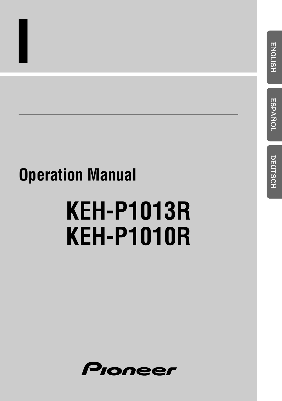 Pioneer KEH-P1010R User Manual | 88 pages