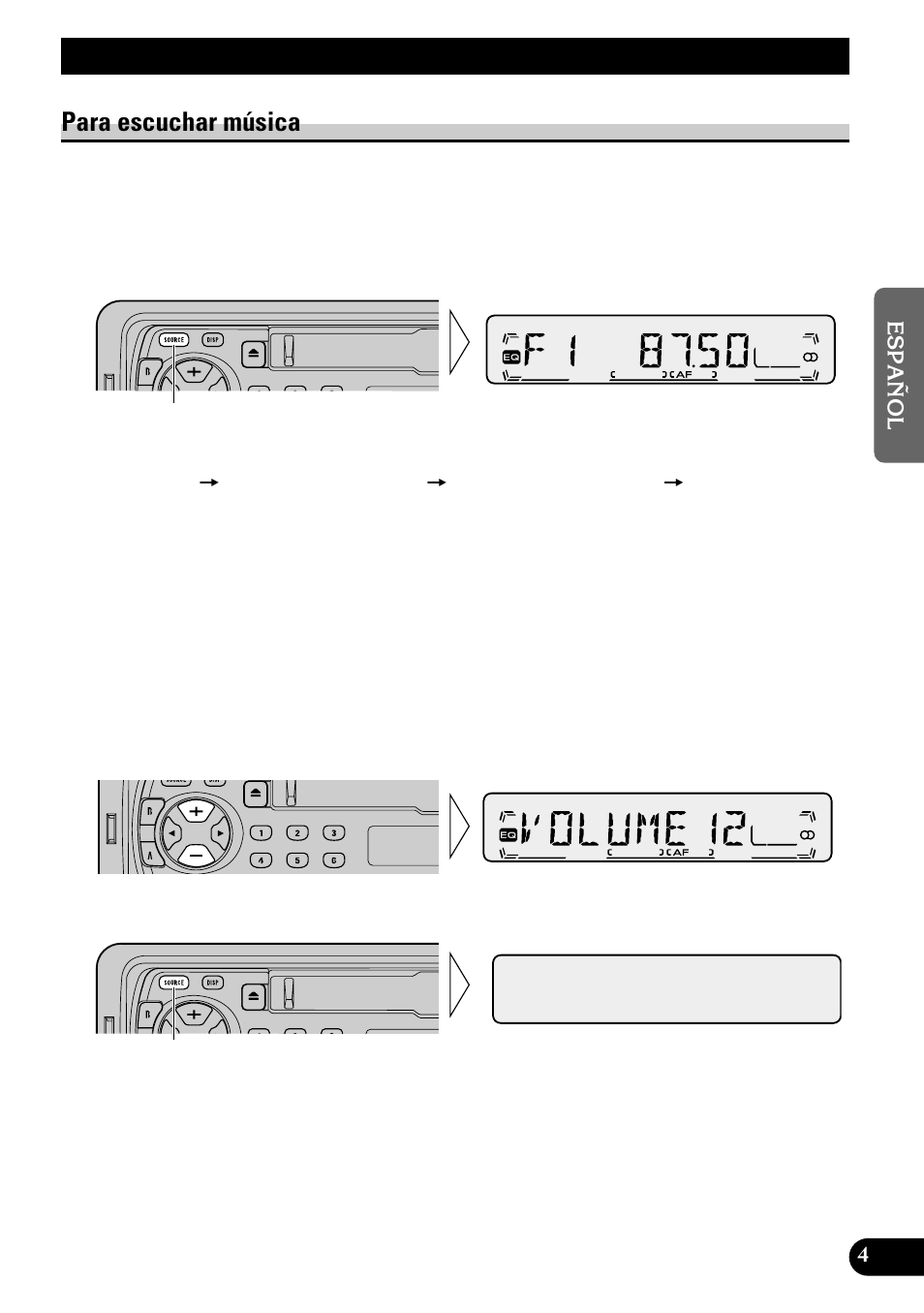 Operación básica, Para escuchar música | Pioneer KEH-P1010R User Manual | Page 33 / 88