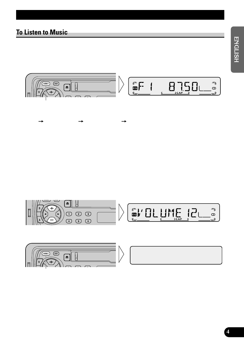 Basic operation, To listen to music | Pioneer KEH-P1010R User Manual | Page 5 / 88