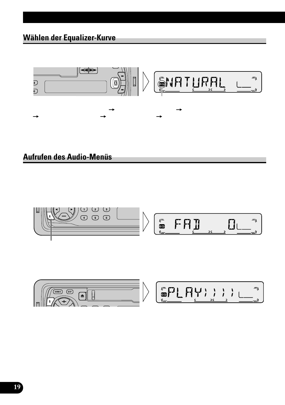 Audio-einstellung, Wählen der equalizer-kurve, Aufrufen des audio-menüs | Pioneer KEH-P1010R User Manual | Page 76 / 88