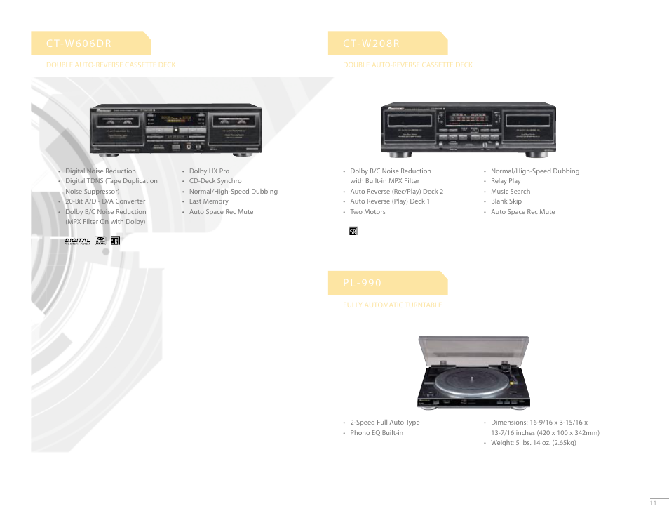 Pioneer PL-990 User Manual | 1 page