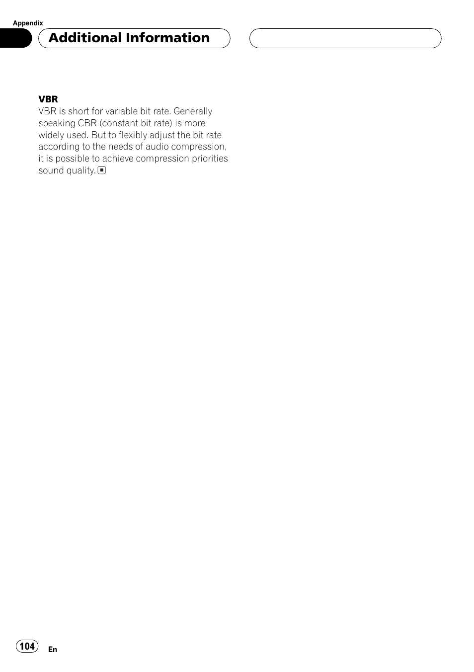 Additionalinformation | Pioneer AVH-P6500DVD User Manual | Page 104 / 108