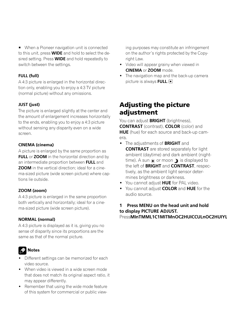 Adjusting the picture adjustment 22, Adjusting the picture adjustment | Pioneer AVH-P6500DVD User Manual | Page 22 / 108