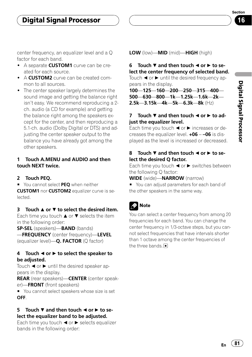 Digitalsignalprocessor | Pioneer AVH-P6500DVD User Manual | Page 81 / 108