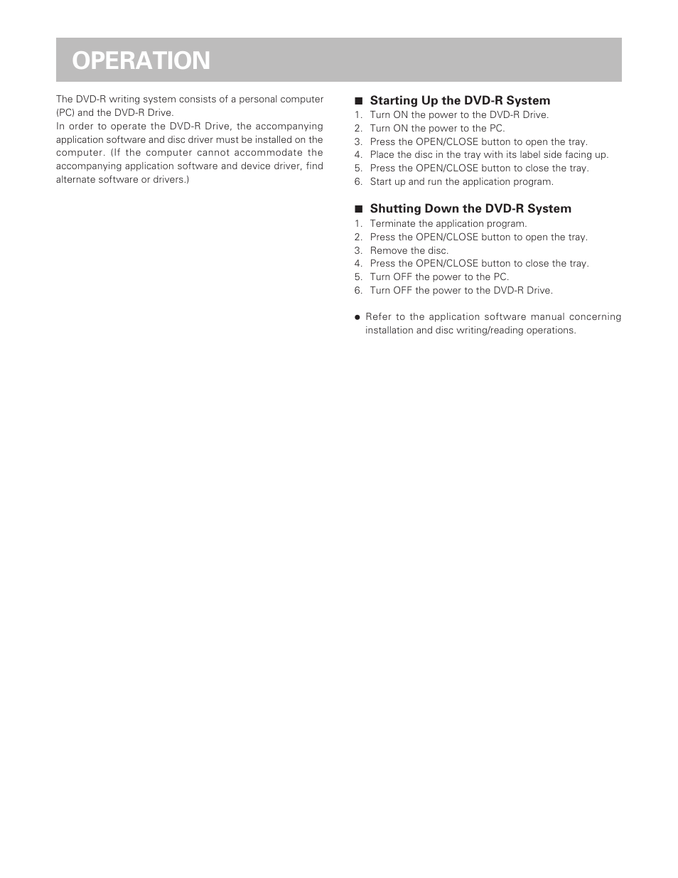 Operation | Pioneer DVD-R Drive DVR-S201 User Manual | Page 10 / 14
