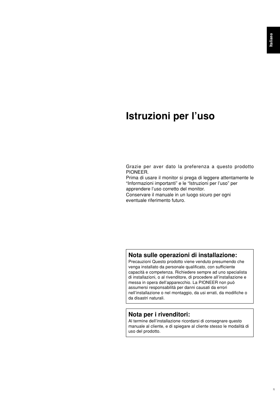 Istruzioni per l’uso | Pioneer PLASMA DISPLAY User Manual | Page 114 / 266