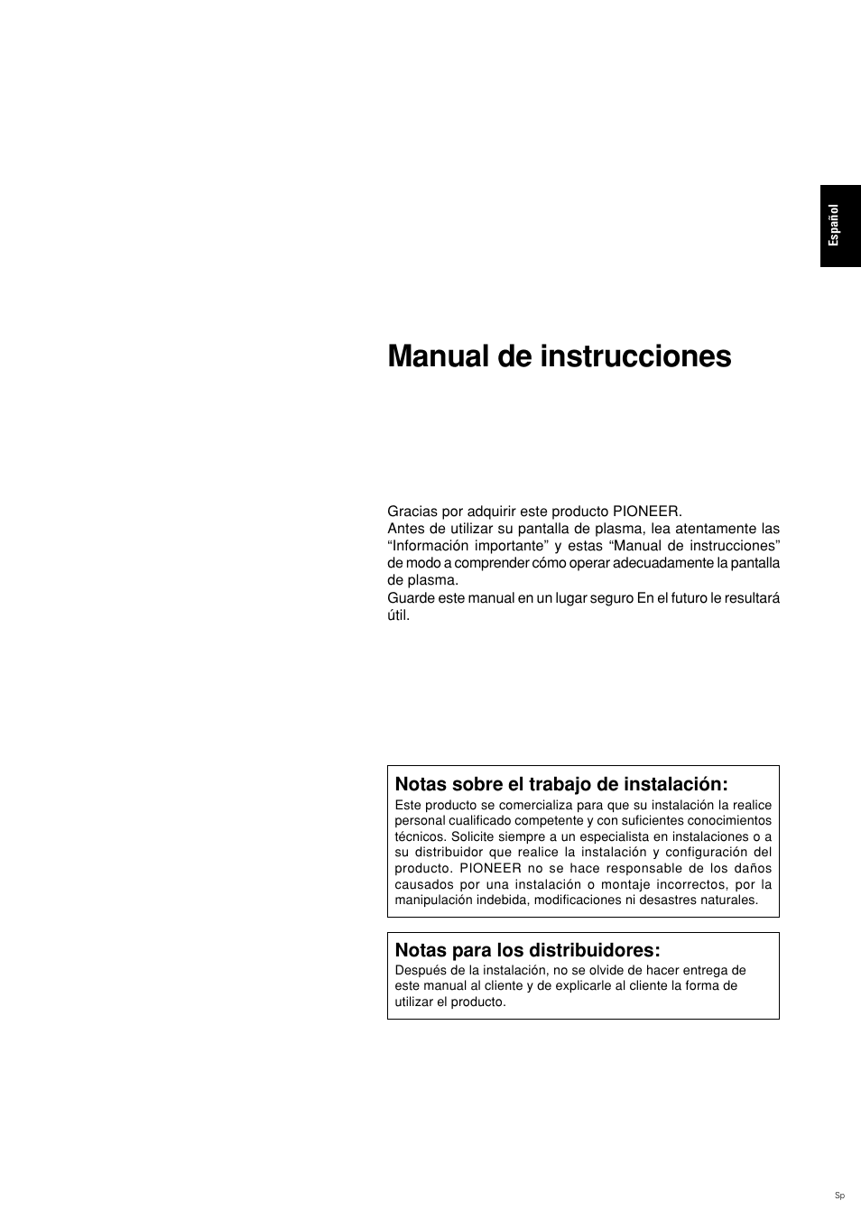 Manual de instrucciones | Pioneer PLASMA DISPLAY User Manual | Page 152 / 266
