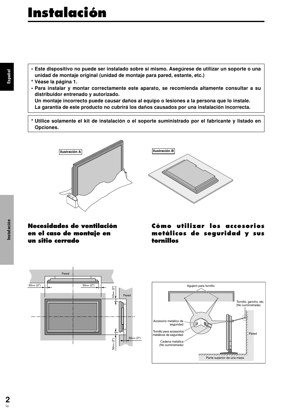 Instalación | Pioneer PLASMA DISPLAY User Manual | Page 157 / 266