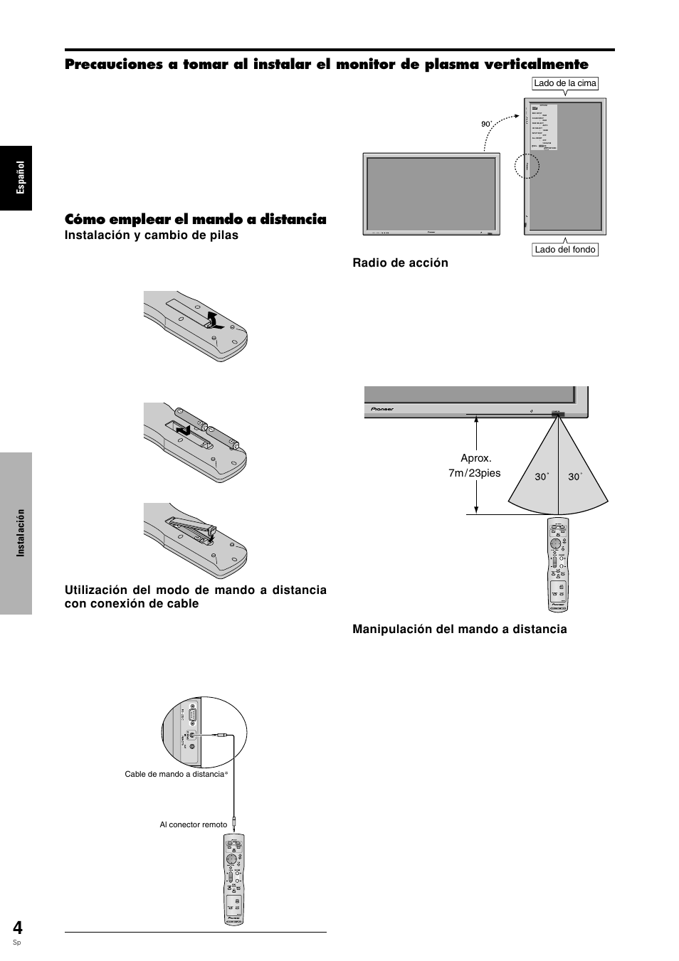 Cómo emplear el mando a distancia | Pioneer PLASMA DISPLAY User Manual | Page 159 / 266