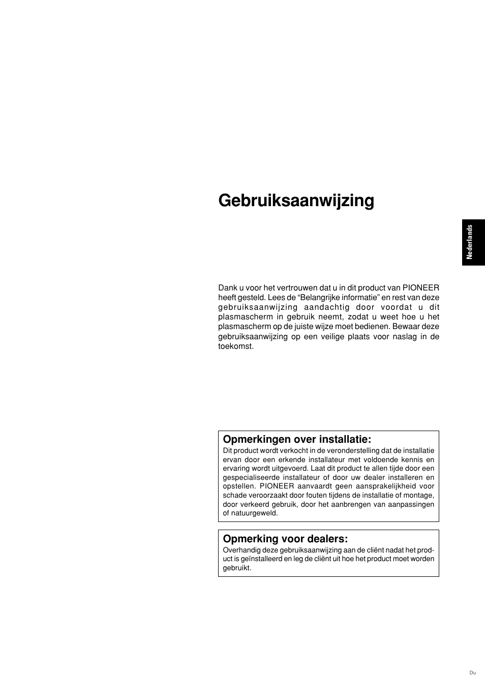 Gebruiksaanwijzing | Pioneer PLASMA DISPLAY User Manual | Page 228 / 266