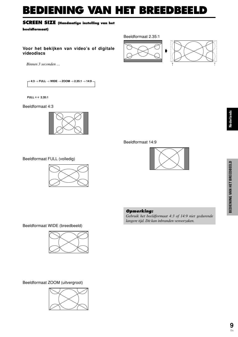 Bediening van het breedbeeld | Pioneer PLASMA DISPLAY User Manual | Page 240 / 266